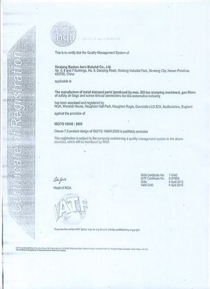 TS16949體系證書(shū)(英文)